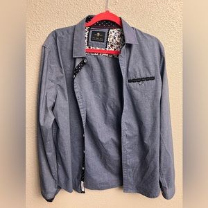 Craft-flow  blue button up long sleeved dress/ casual  shirt